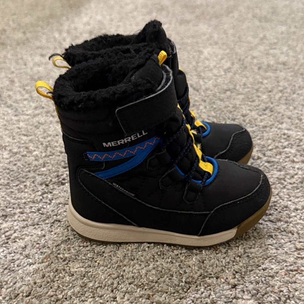 Merrell Toddler Snow crush 3.0 Jr waterproof boots black size 7